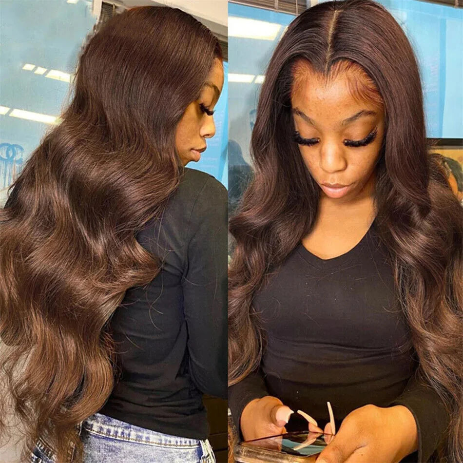 Chocolate Brown Transparent Lace Wig