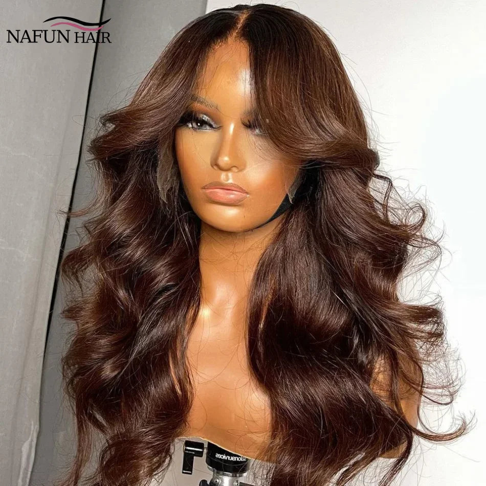 Chocolate Brown Transparent Lace Wig