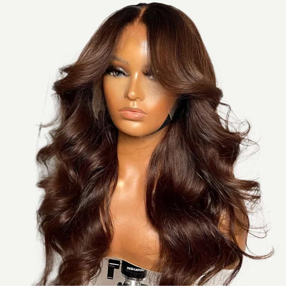 Chocolate Brown Transparent Lace Wig