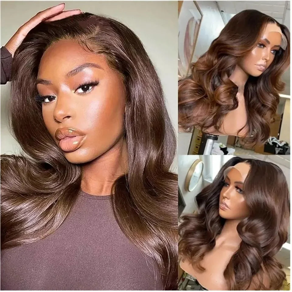 Chocolate Brown Transparent Lace Wig